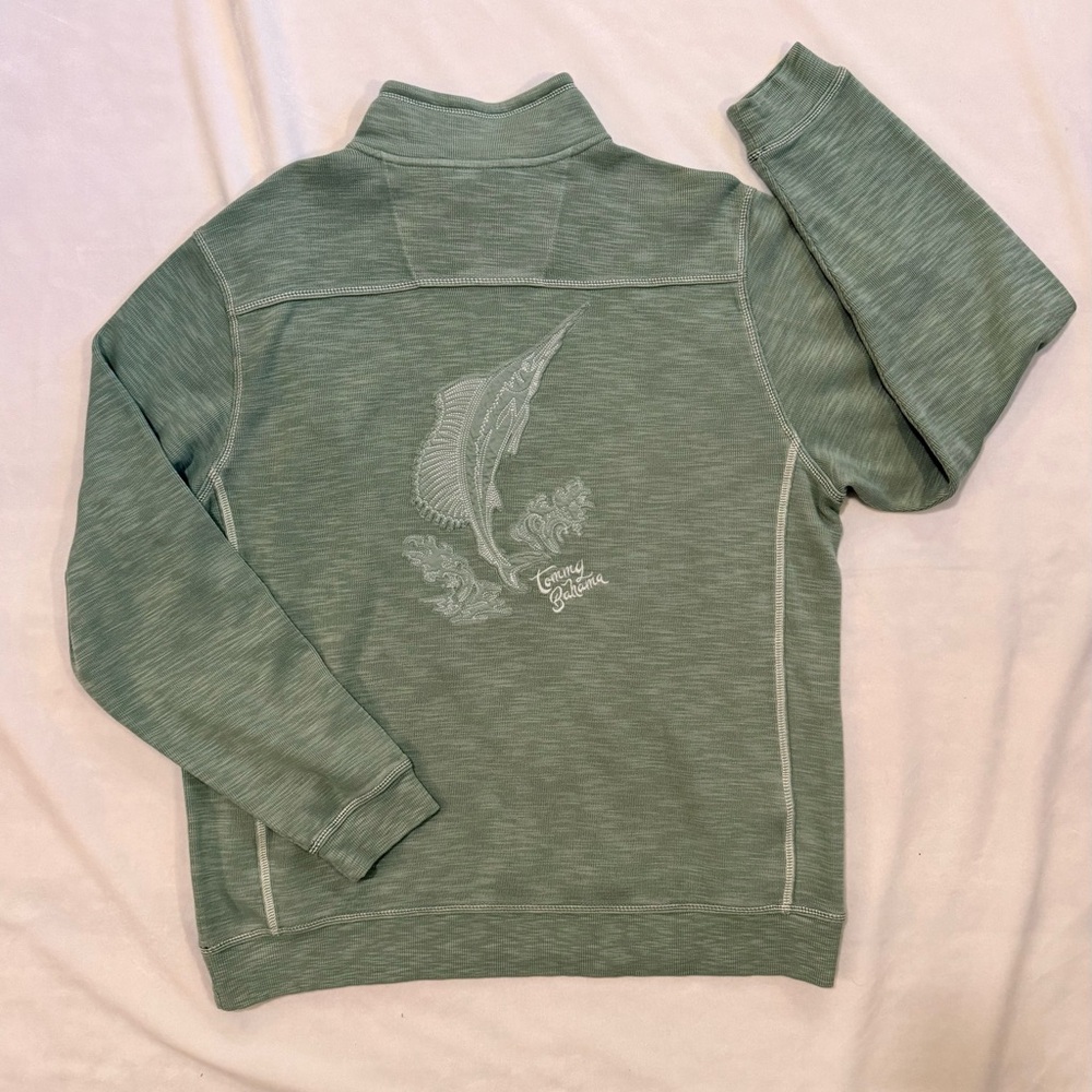 Tommy Bahama Tobago Bay Marlin Splash embroidered half-zip pullover - Like New